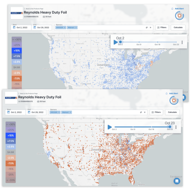 Datasembly price changes map